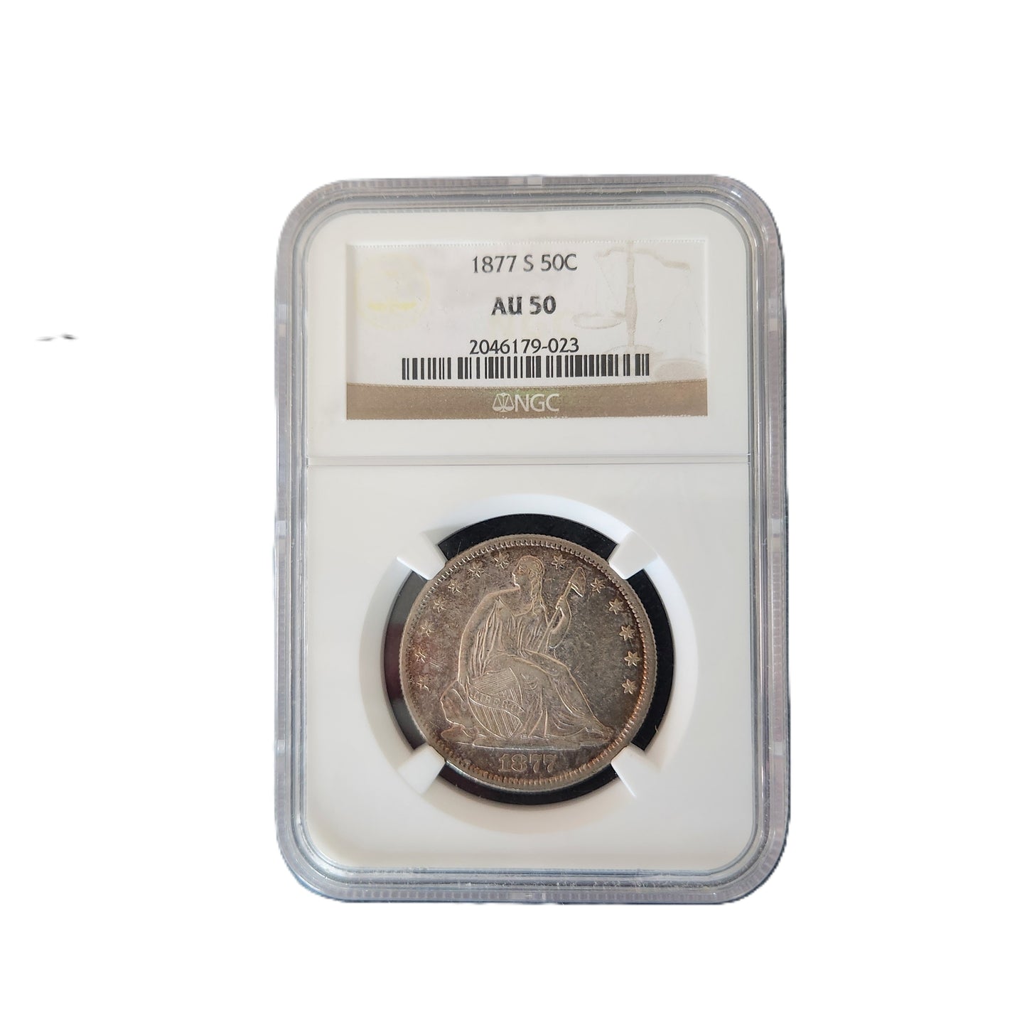 1877-S LIBERTY SEATED HALF DOLLAR NGC AU50