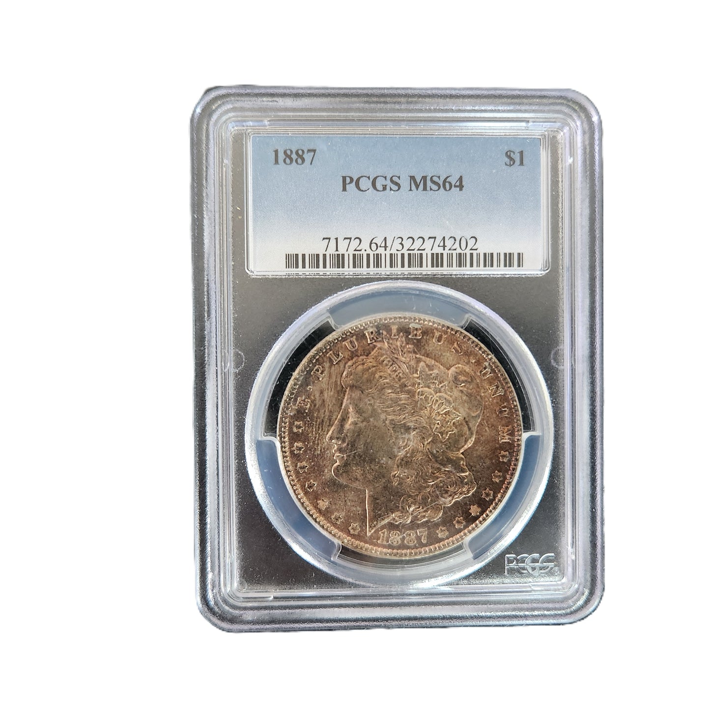 1887 MORGAN SILVER DOLLAR PCGS MS64