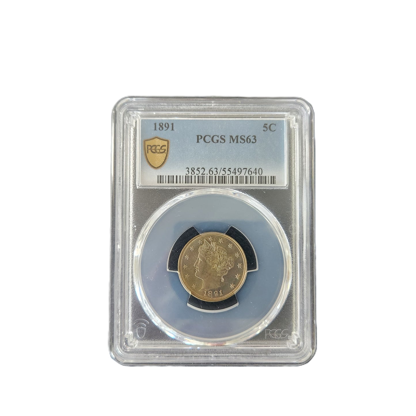 1891 V NICKEL PCGS MS63