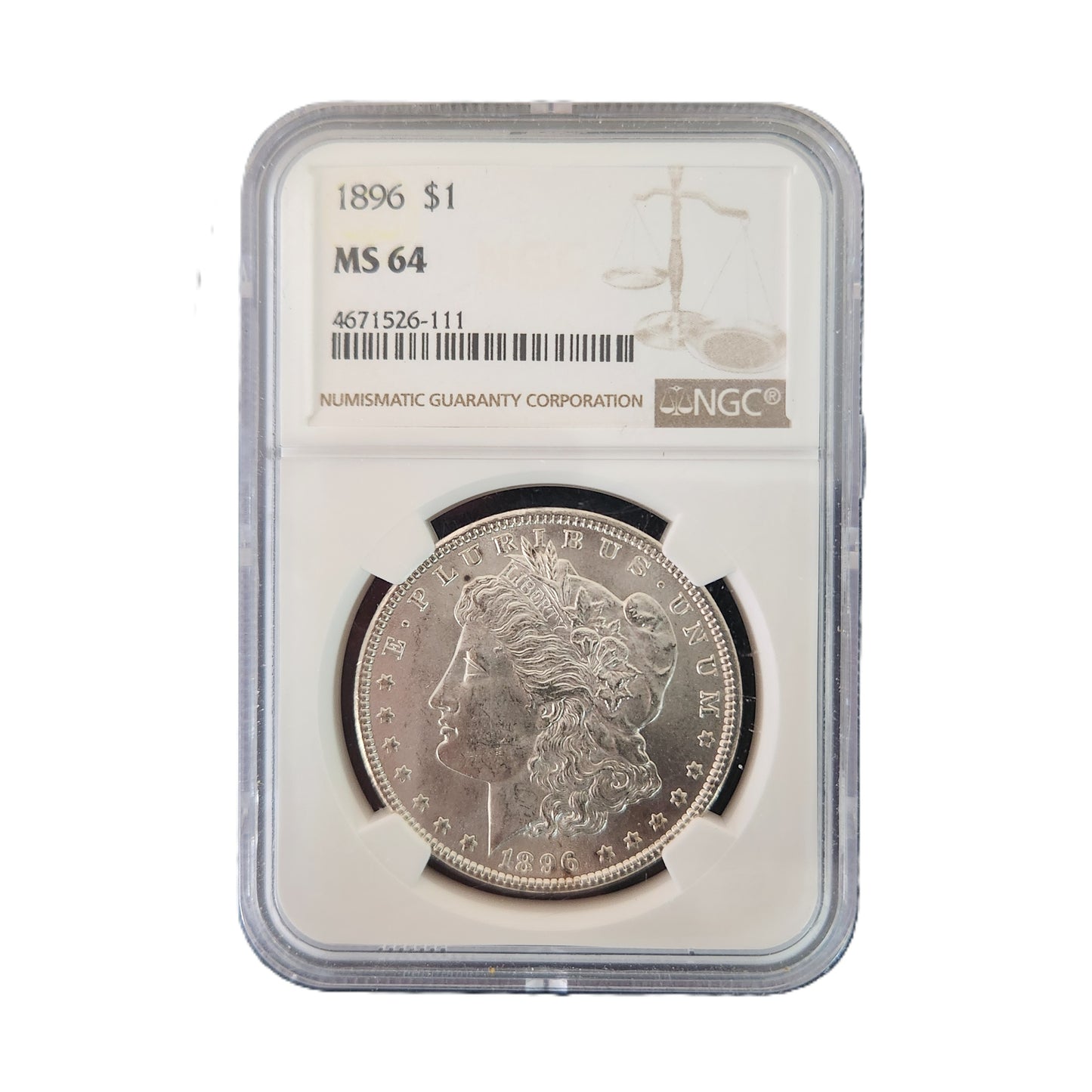 1896 MORGAN SILVER DOLLAR NGC MS64