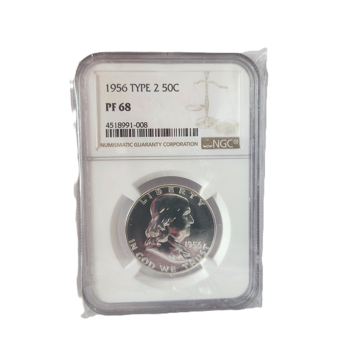 1956 NGC PF68 BEN FRANKLIN HALF DOLLAR