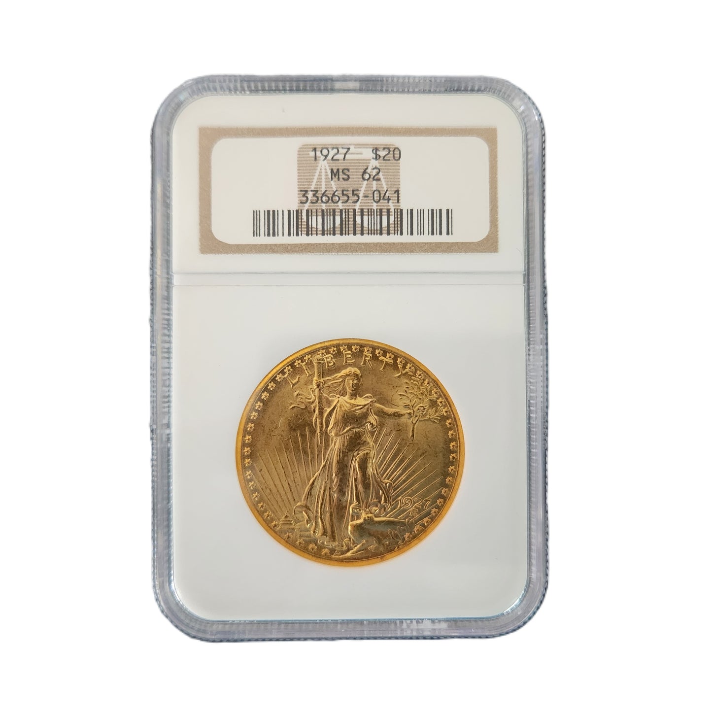 1927 NGC MS62 St. GAUDENS $20 GOLD