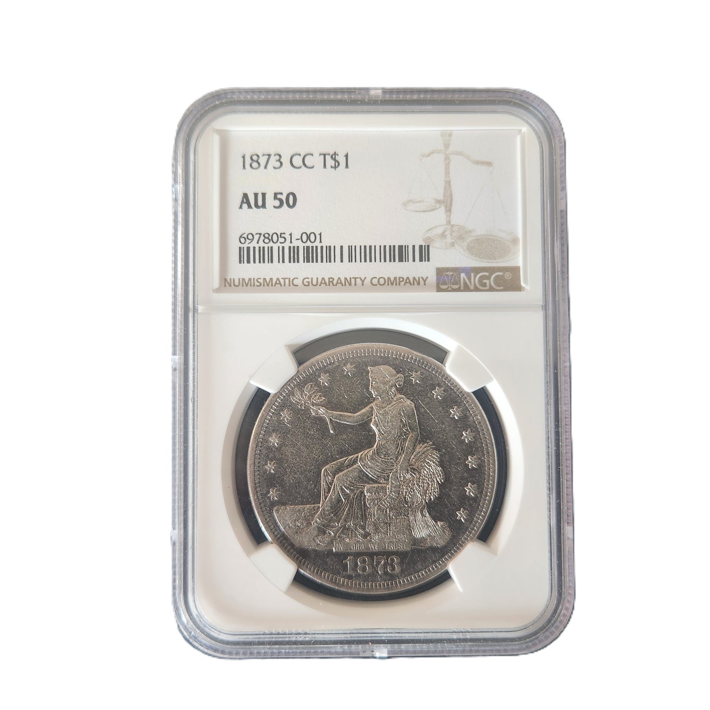1873CC NGC AU50 TRADE DOLLAR