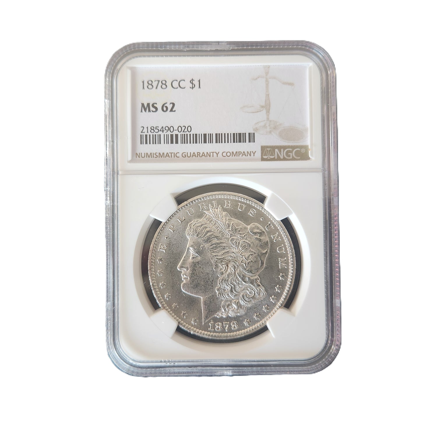 1878CC MORGAN SILVER DOLLAR NGC MS62