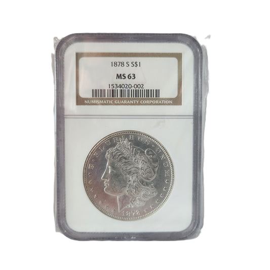 1878S NGC MS63 MORGAN SILVER DOLLAR