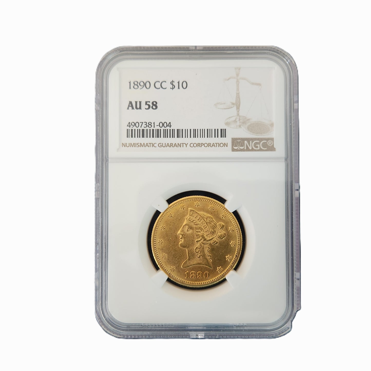 1890CC NGC AU58 $10 GOLD LIBERTY EAGLE