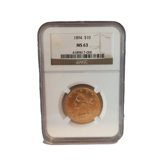 1894 NGC MS63 $10 GOLD LIBERTY