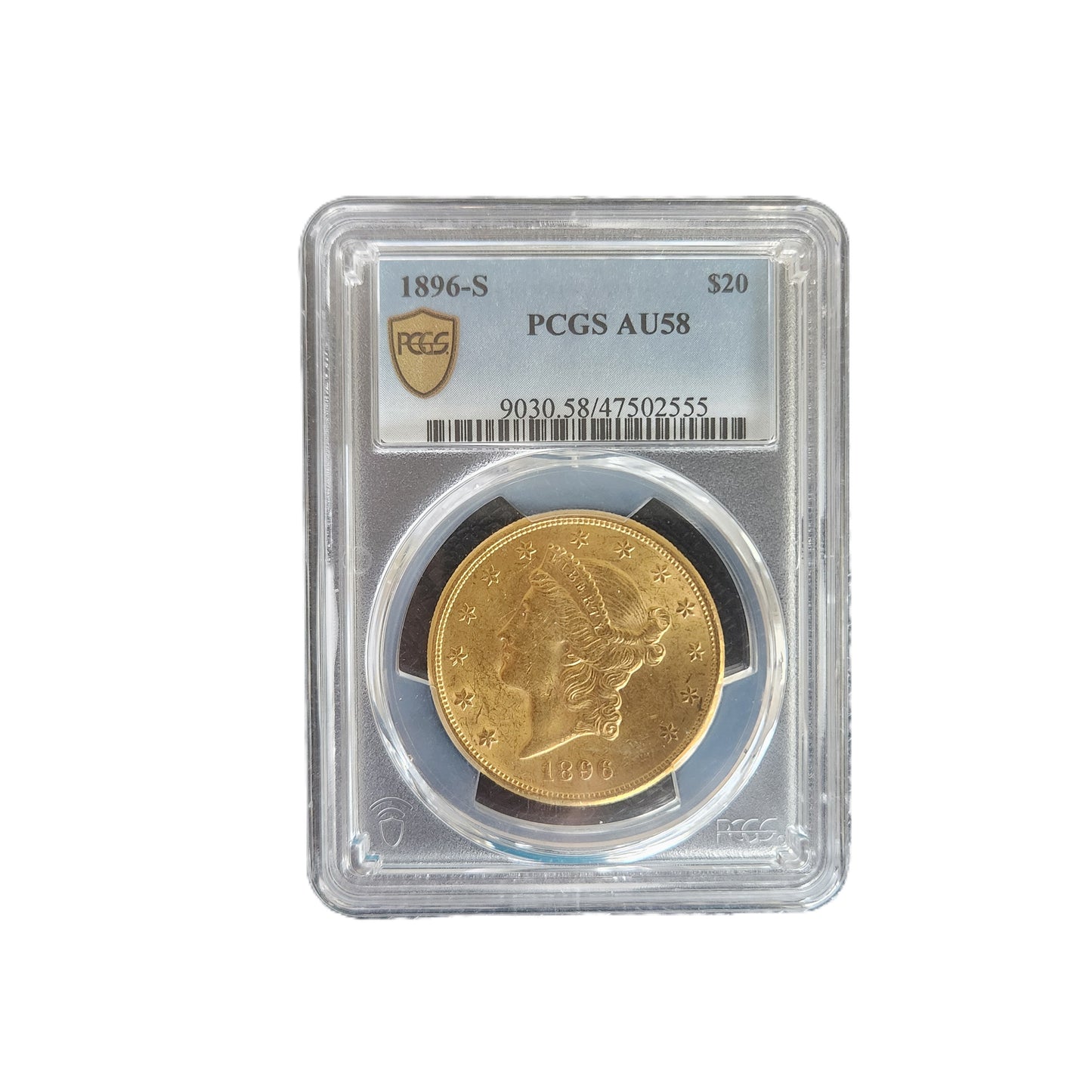 1896-S $20 GOLD LIBERTY PCGS AU58