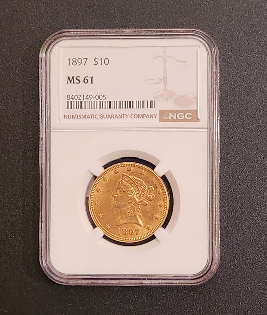 1897 NGC MS61 $10 Liberty Head Gold Eagle