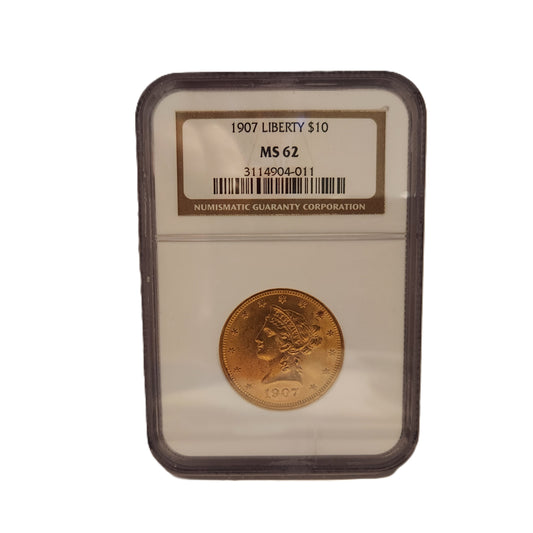 1907 NGC MS62 $10 GOLD LIBERTY