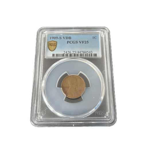 1909-S VDB LINCOLN PENNY PCGS VF25