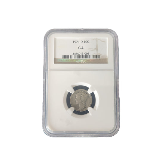 1921-D MERCURY DIME NGC G4