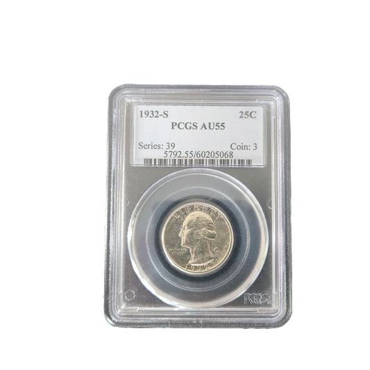 1932-S WASHINGTON QUARTER PCGS AU55