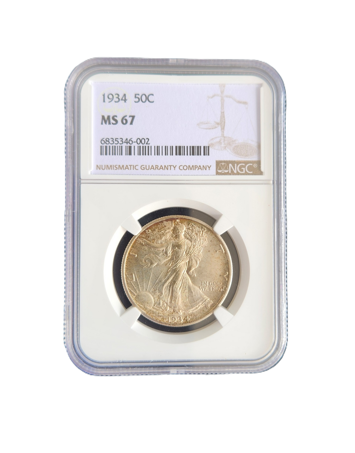 1934 NGC MS67 WALKING LIBERTY HALF DOLLAR