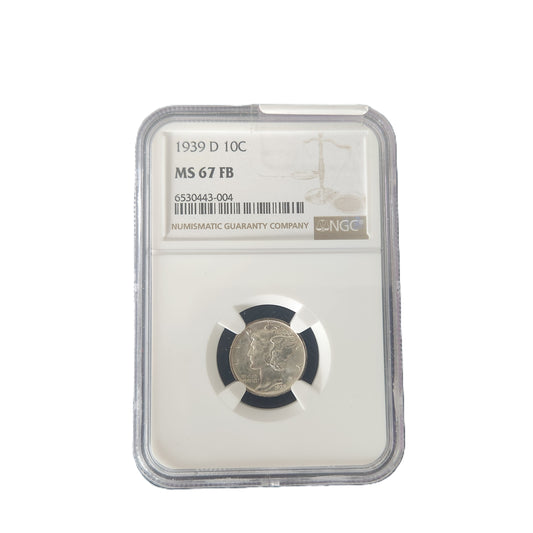 1939-D MERCURY DIME NGC MS67 FB