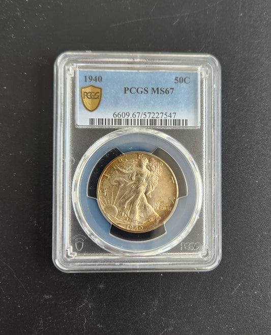 1940 PCGS MS67 Walking Liberty Half Dollar