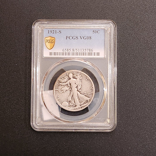 1921S PCGS VG08 Walking Liberty Half Dollar