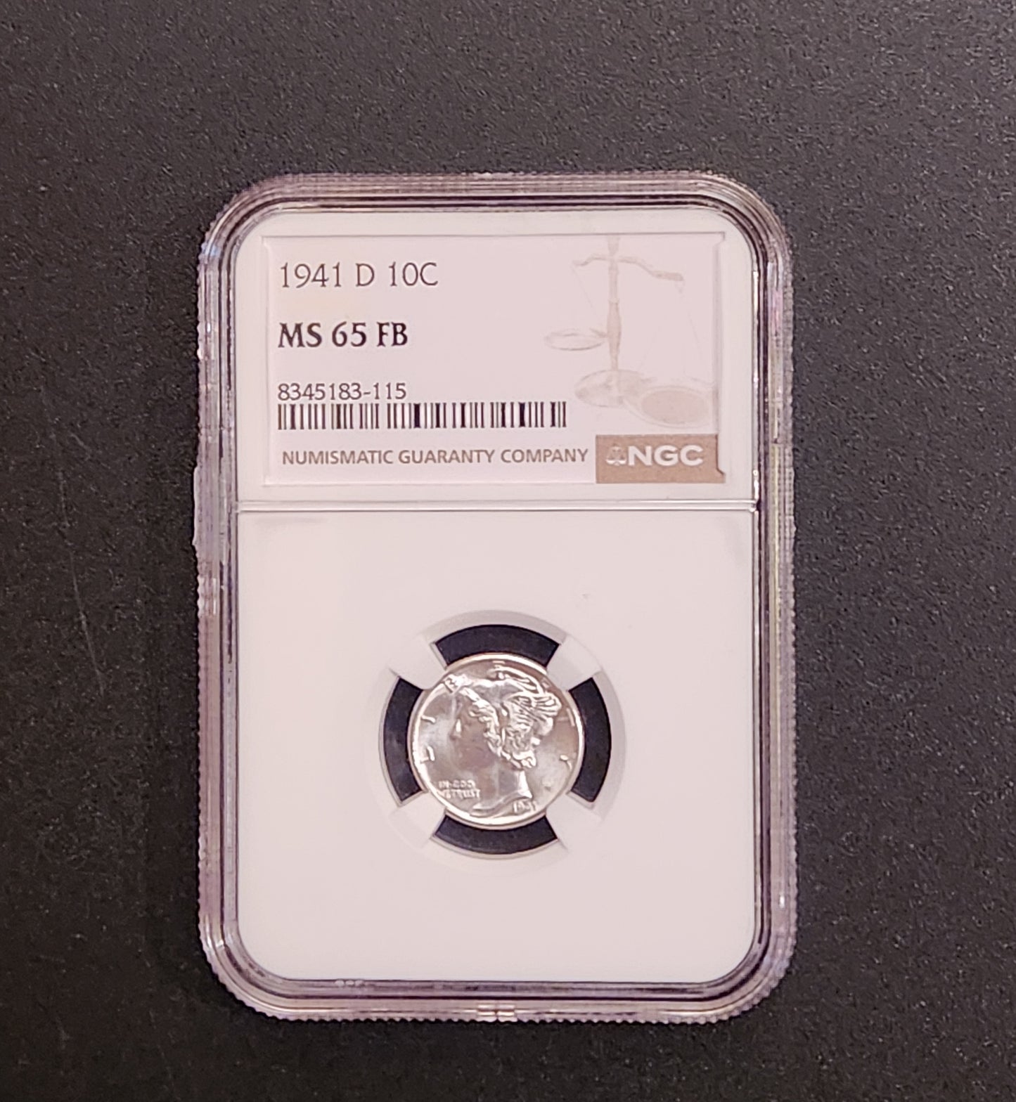 1941D NGC MS65 FB Mercury Dime